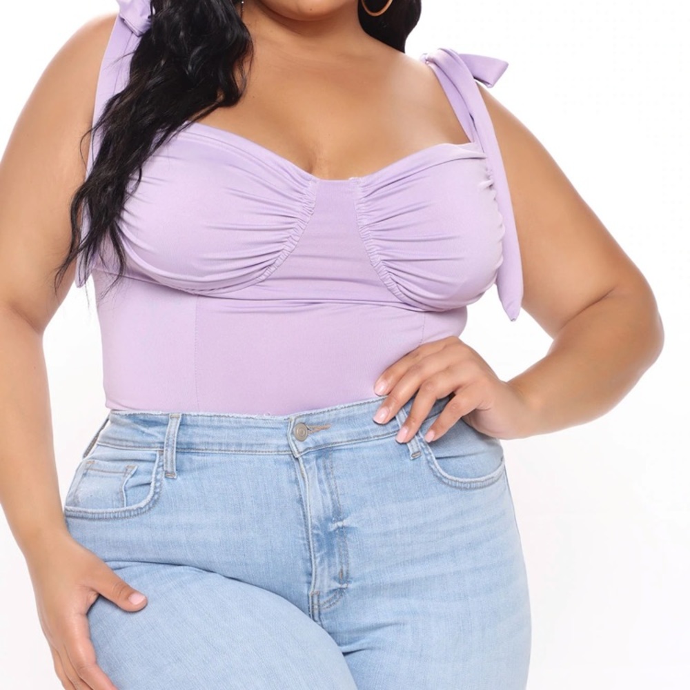Lavender faux leather bodysuit